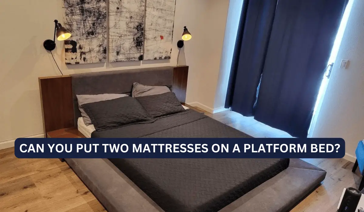 Can You Put Two Mattresses on a Platform Bed? An In-Depth Go Through Yes, you certainly can use two mattresses on a platform bed. But, it depends on the people. If someone like having double mattresses, they can put those in their platform beds. But there are some things you should consider if you think of putting two mattresses in your bed. If you utilize multiple mattresses, you may have discomfort. Those with allergies may also be affected since it can trigger allergies. In this guide, we will explore the possibilities of using two mattresses on a platform bed. We will discuss the different types of platform beds, their pros and cons, and the factors to consider when using two mattresses. All other additional information will also be provided. So, keep on reading! Understanding Platform Beds Platform beds are solid, flat surfaces that can support a mattress directly without the need for a box spring. They are typically lower in height than traditional bed frames, giving them a sleek and modern look. Different Types of Platform Beds There are different types of platform beds. These include wood, metal, upholstered, and storage platform beds. ● Wood platform beds are the most common and come in various types of wood, such as oak, cherry, and maple. ● Metal platform beds are durable and have a modern look. ● Upholstered platform beds have a fabric or leather headboard and footboard, which adds a touch of luxury to your bedroom. ● Captains' platform beds have built-in drawers or shelves for additional storage. These are the most common types of platform beds. Except for the common ones, there are some other types of beds, such as Floating, Surface Platform beds, metal Platform beds, and Solid Surface platform beds. Pros and Cons of Using a Platform Bed: Knowing the pros and cons will help you to get more crystal clear idea of platform beds. Let's dive into the pros and cons now. Pros : ● It eliminates the need for a box spring, which can save you money and space. ● Platform beds provide excellent support for your mattress, which can improve your sleep quality. ● More affordable option compared to traditional bed frames ● Modern and sleek look ● Wide variety of styles and finishes to choose from ● Many have built-in storage features to maximize space and keep the bedroom organized Cons : ● Platform beds are usually lower in height than traditional bed frames, which can make it challenging to get in and out of bed. Especially for older adults or people with mobility issues. ● A firm and flat surface for your mattress may limit your options when selecting a mattress. ● A firm surface may cause pressure points for some sleepers Can You Put Two Mattresses on a Platform Bed? Yes, you may use it, according to the response. Nevertheless, using double mattresses in your platform bed is not advised. Let's look at the things we should keep in mind when we place two mattresses on the platform bed. Factors to Consider Before Using Two Mattresses on a Platform Bed Factors to Consider Before Using Two Mattresses on a Platform Bed: First and foremost, it is up to the person to decide which mattress to choose. Three major considerations for adding two mattresses to your platform bed are listed below. ➢ Ensure the bed is large enough to accommodate two mattresses comfortably ➢ choose mattresses that are compatible in height and firmness level, with innerspring or hybrid being good options ➢ take into account your sleeping position and preferences, and choose two mattresses that match your desired level of firmness. These are all the key considerations according to us. Based on these facts, it would be easier to decide whether you should go for double mattresses or not. Risks and Potential Drawbacks of Using Two Mattresses on a Platform Bed In putting two mattresses on your platform bed, there are several potential risks and drawbacks to consider. Now, we'll take a short look at the risks and hustles. ● Stacking mattresses can cause them to slip and move, leading to discomfort and pain due to altered support. ● Also, the border area of mattresses is not flat and can dip, while the slippery material of the ticking can cause slippage between stacked layers. ● Furthermore, moisture and heat buildup caused by stacking mattresses can cause discomfort and allergies and can void the warranty. Because manufacturers intend for them to be placed on bed frames according to their intended use. Benefits of Using Two Mattresses on a Platform Bed ● If you and your partner have different preferences for mattress firmness, using two mattresses can help each of you to choose the level of firmness that suits you best. ● Using two mattresses can help distribute weight more evenly and reduce motion transfer. Thus, you may sleep comfortably. ● By placing one mattress on top of another, you can help protect both mattresses from wear and tear. Which may improve durability. ● Using two mattresses on a platform bed allows for easy customization and flexibility. How to Use Two Mattresses on a Platform Bed We will discuss it in three segments. First, we will share some common tips, and a step-by-step procedure will be shared followed by that. And in the last segment, we will talk about the accessories we will be needed. Tips Tips for selecting the right type of mattresses when using two on a platform bed: ● Look for mattresses of similar thickness and firmness. ● If you love less motion while sleeping, innerspring beds might be a good choice. ● Consider purchasing mattresses from the same brand or collection for consistent quality and construction. Step-By-Step Instructions on How to Use Two Mattresses on a Platform Bed ● Step 1: Place the two mattresses side by side on the platform bed. ● Step 2: Take a long strap, such as a flat ratchet strap, and wrap it around the perimeter of the mattresses. ● Step 3: Make sure the strap is tight and snug around both mattresses. ● Step 4: Buckle the strap securely to keep the mattresses together. ● Step 5: If there is a noticeable gap between the two mattresses, place a foam wedge in the middle of the bed to conceal it. ● Step 6: Adjust the wedge as needed to ensure that the mattresses are level and comfortable to sleep on. ● Step 7: Test the mattresses to ensure that they are securely fastened and comfortable to sleep on. Accessories to Enhance the Sleep Experience ● Soft and luxurious bedsheets for a comfortable sleeping surface. ● The perfect pillow to rest your head and support your neck. ● Comforting weighted blankets for a calming and soothing effect. ● Innovative mattress components to further customize your sleeping experience. Final Thoughts So, it is possible to use two mattresses on a platform bed, but with some risks and drawbacks. Discomfort, allergies, and potential slippage are the primary drawbacks and risks. However, using two mattresses may also provide a few benefits such as customizable firmness, weight distribution, and improved durability. Finally, it depends on you whether you use two mattresses or not. But experts don't recommend it to use double mattresses in platform beds.